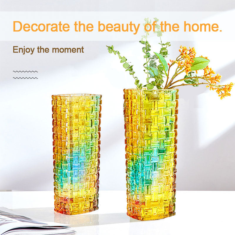 Vases, Glass Vases, Living Room Table Ornaments, Ins Style Vases, Colorful Vases