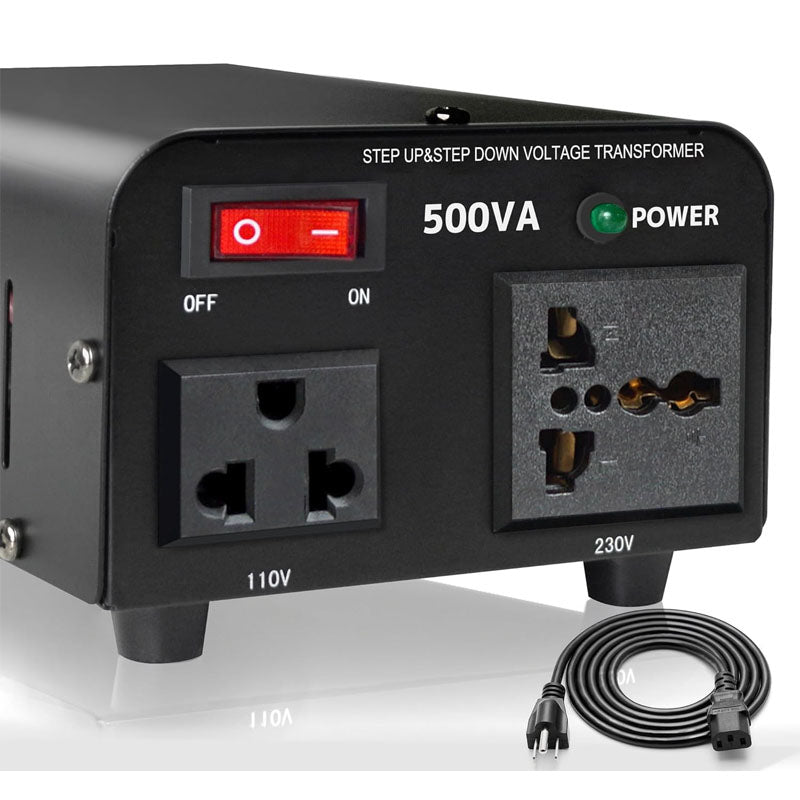 500W Voltage Converter Transformer Heavy Duty Step Up/Down Transformer 110/120 Volt - 220/240 Volt