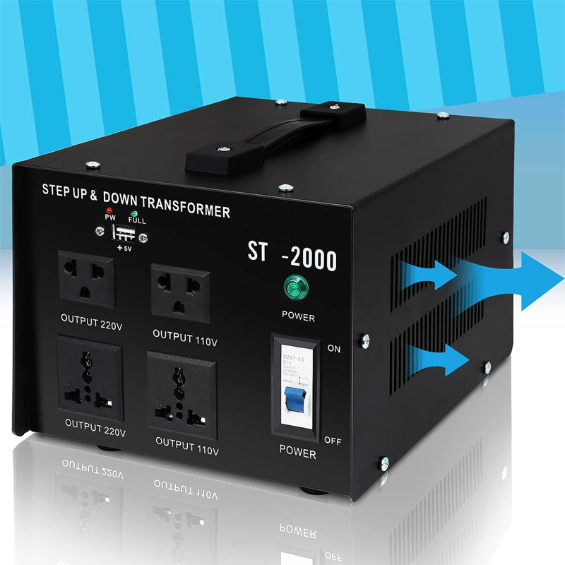 Voltage Converter Transformer 2000W Heavy Duty Step Up/Down Transformer Converter(240V to 110V, 110V to 240V)