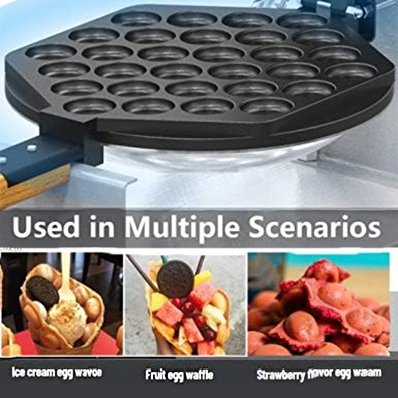 Bubble Waffle Machine Commercial Electric Non-Stick Hong Kong Egg Waffle Iron Timer Temperature Adjustable 110V