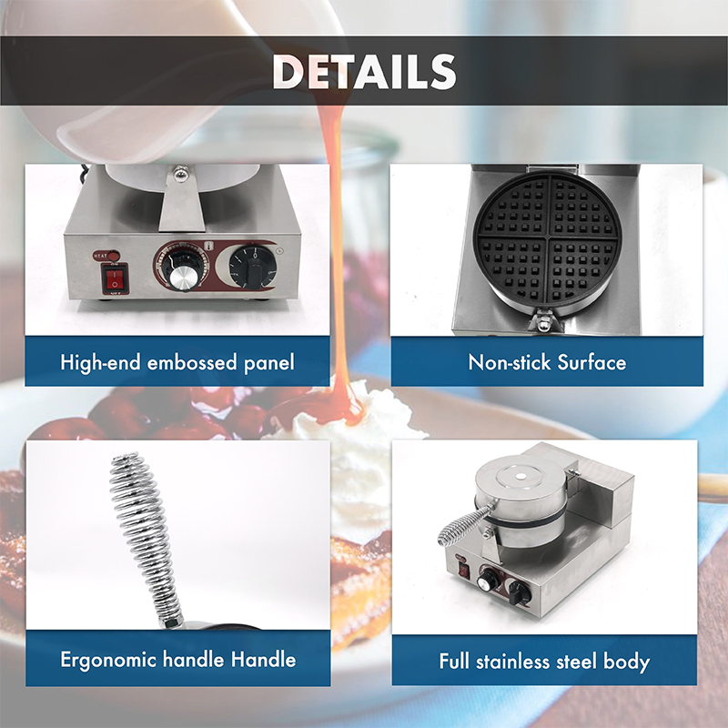 Commercial Waffle Maker Waffle Oven Coffee Electric Hot Waffle Maker Griddle Cake Maker Rotary Waffle Maker