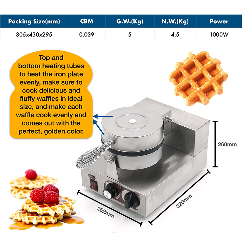Commercial Waffle Maker Waffle Oven Coffee Electric Hot Waffle Maker Griddle Cake Maker Rotary Waffle Maker