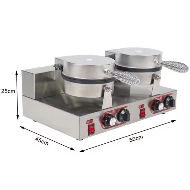 Double Head Snack Food Machinery Equipment Supplier Industrial Electric Double Plate Bubble Mini Panini Waffle Machine