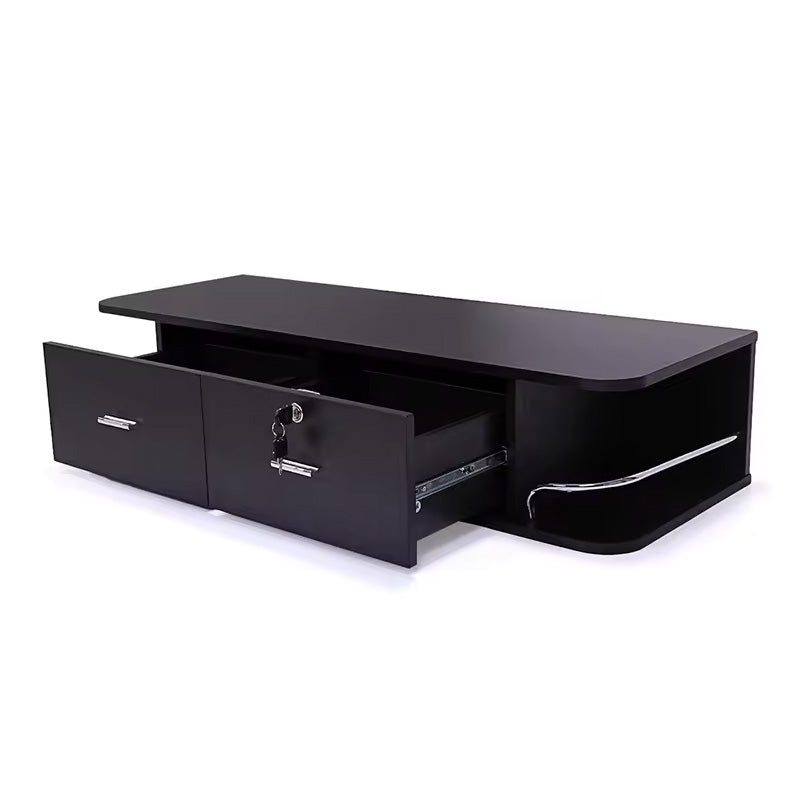 Black Wall Mount Styling Station for Beauty Salon or SPA & Bathroom 2 Drawers Storage Beauty Salon Equipment