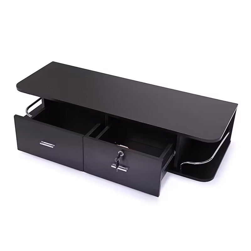 Black Wall Mount Styling Station for Beauty Salon or SPA & Bathroom 2 Drawers Storage Beauty Salon Equipment