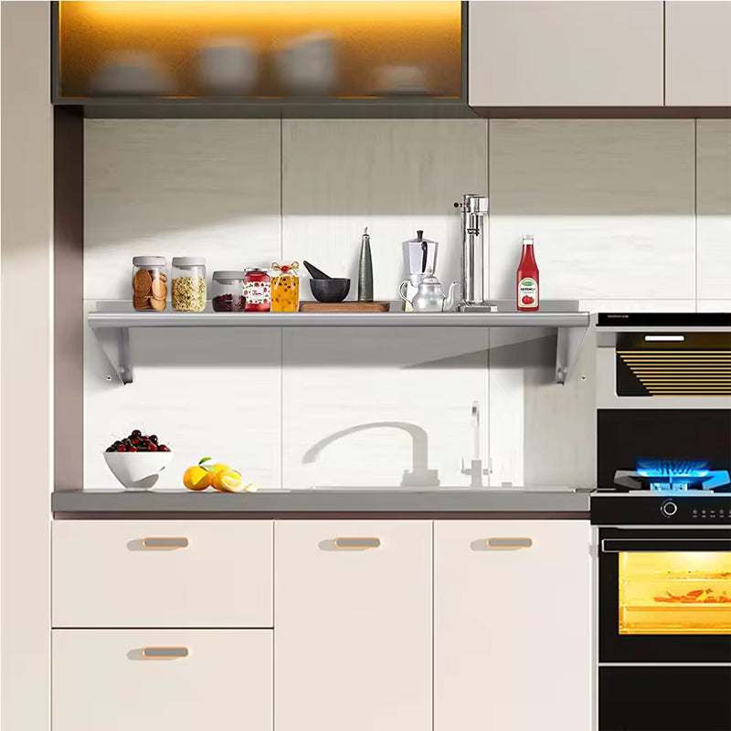 Wall Stainless Steel Shelf, Wall Mounted Floating Shelving For Restaurant, Kitchen, Home And Hotel