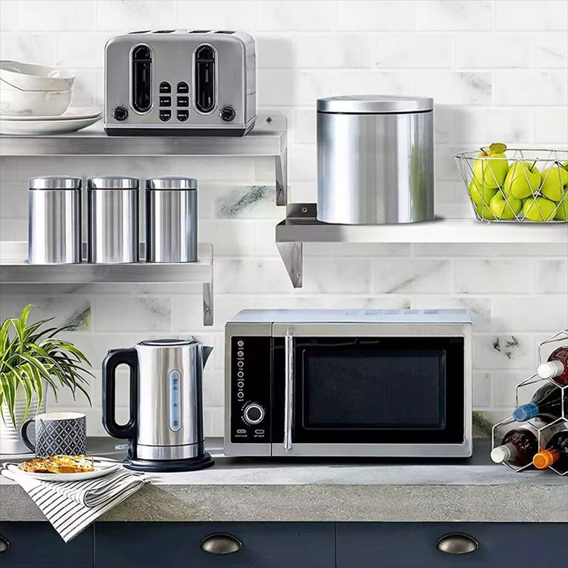 Stainless Steel Kitchen Wall Mounted Storage Rack Wall Mounted Shelves With Steel Brackets For Restaurant Kitchen Bar Counters