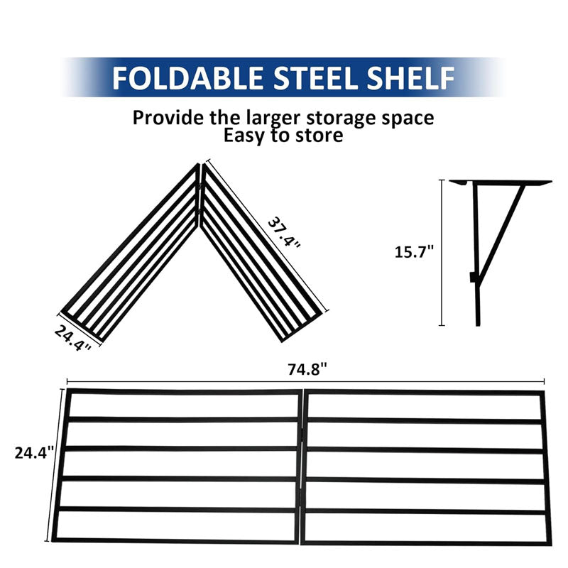 Wall Shelf 2-Pack 2x6ft Heavy Duty Floating Storage Racks 1600 lbs Load Capacity Suitable for Garage Storage Shed Shop