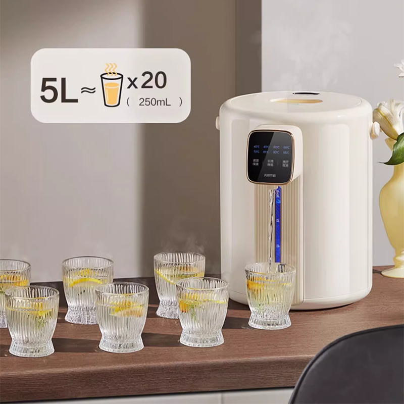 5L 1200W Water Heater With 8 Adjustable Temperatures 304 Stainless Steel Electric Thermos Household Intelligent Constant Temperature Kettle One-Button Insulation Integrated Dechlorination Kettle Water Dispenser