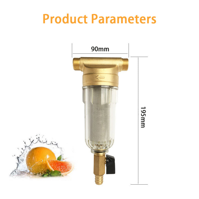 Kitchen Household Pure Copper Pre-Filter Backwash Water Heater Pre-Filter Large Flow Household Water Purifier