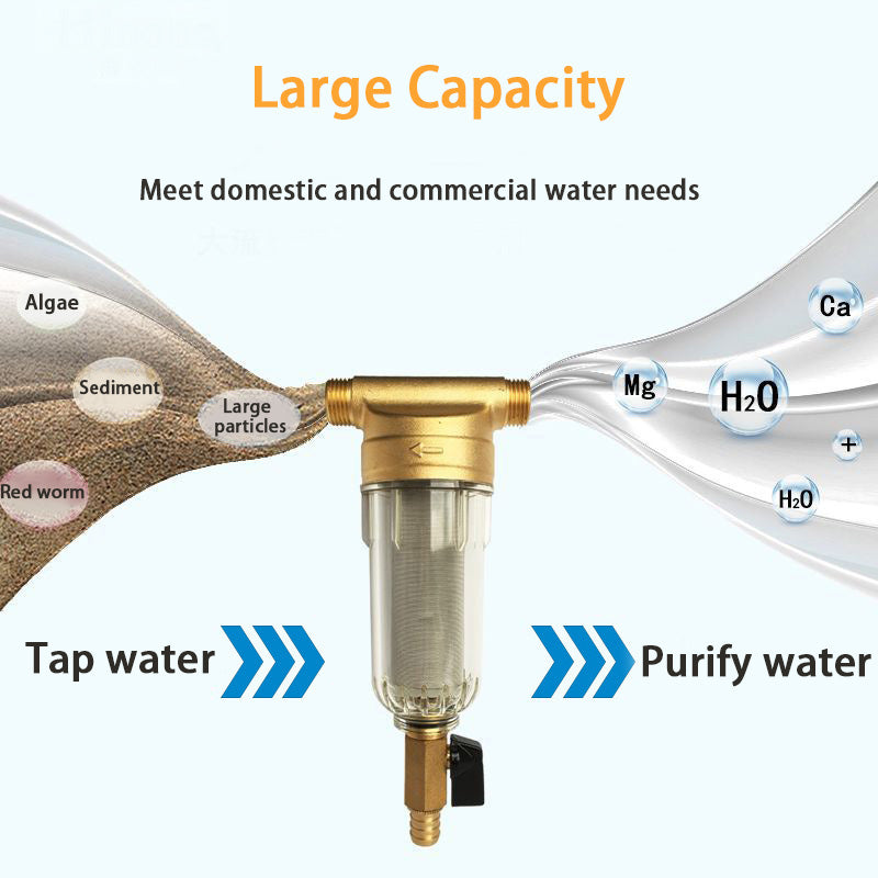 Kitchen Household Pure Copper Pre-Filter Backwash Water Heater Pre-Filter Large Flow Household Water Purifier