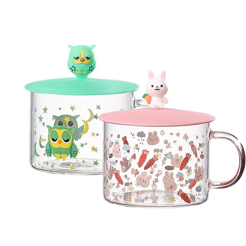 High-Quality Glass Water Cup High Temperature Resistance Milk Coffee Drinking Cup With Lid