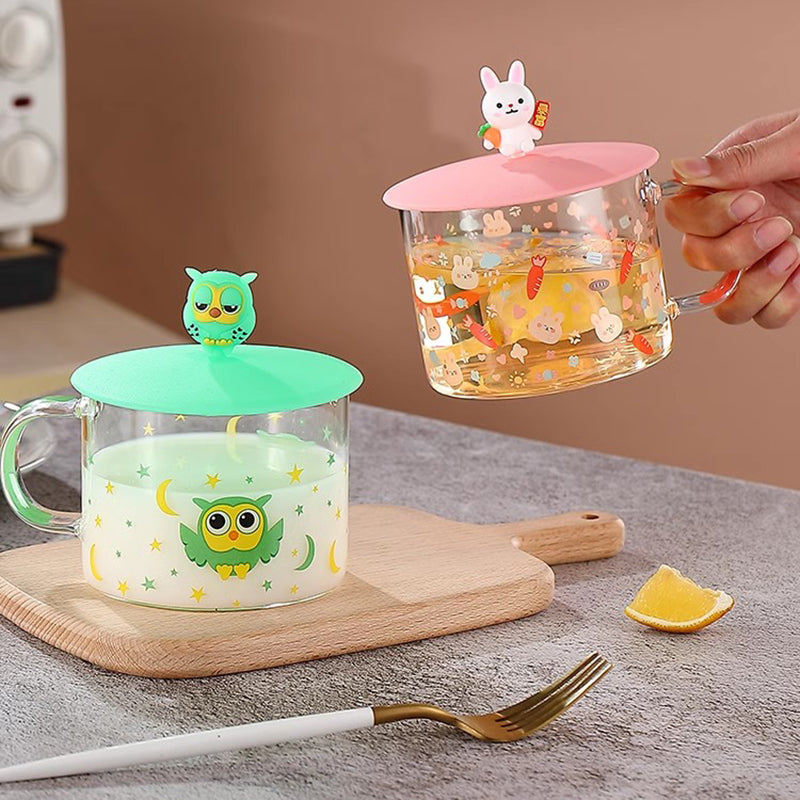 High-Quality Glass Water Cup High Temperature Resistance Milk Coffee Drinking Cup With Lid