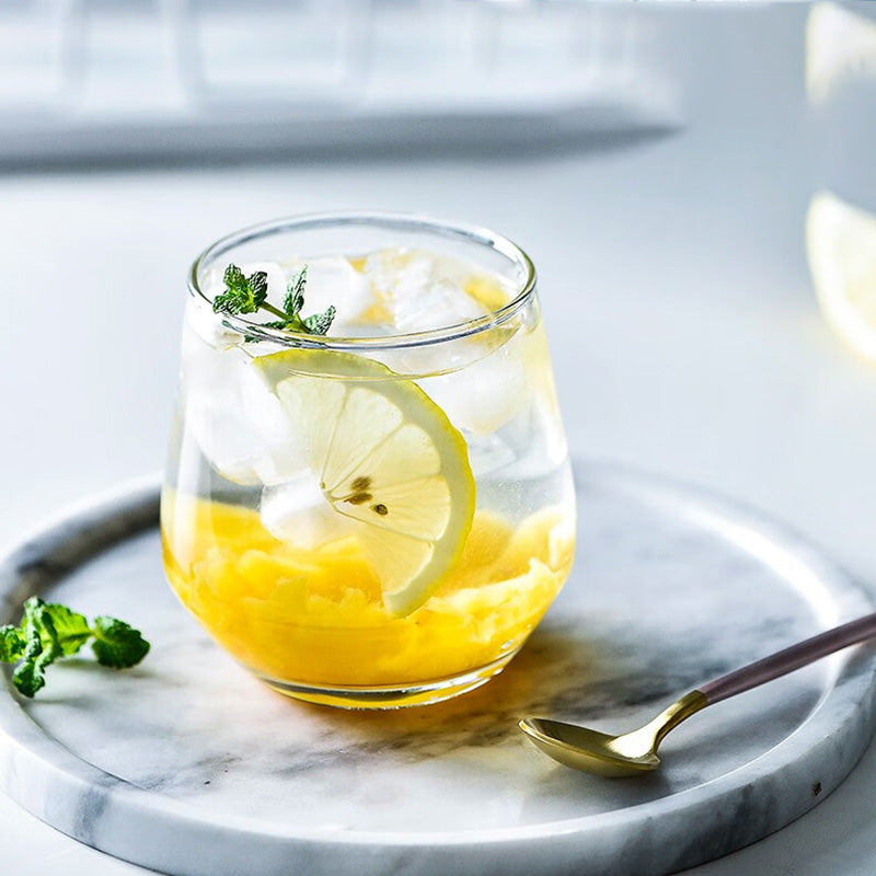 Water Cup Set Simple Living Room Heat-Resistant Tea Cup Beverage Cup Hexagonal Transparent x2