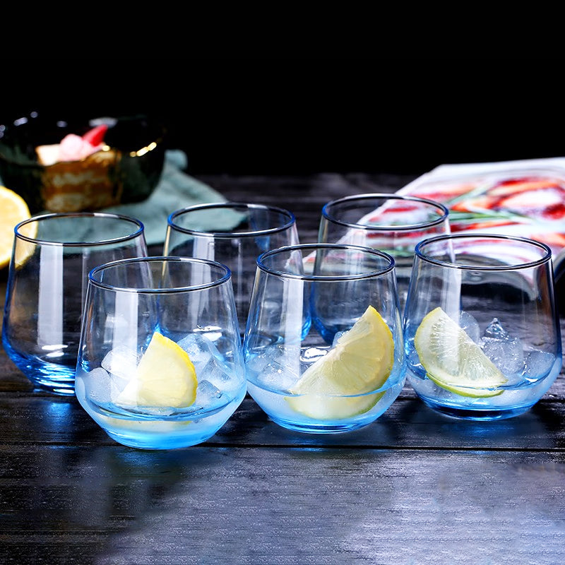 Glass Household Water Cup Living Room Heat-Resistant Drinking Water Tea Cup 6 Pieces