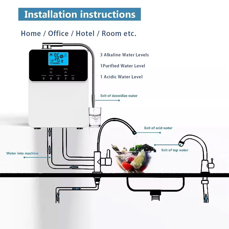 Alkaline Water Ionizer Titanium Platinum Coating Alkaline Water Machine Water Ionizer 7 Plate Kangen Water Machine