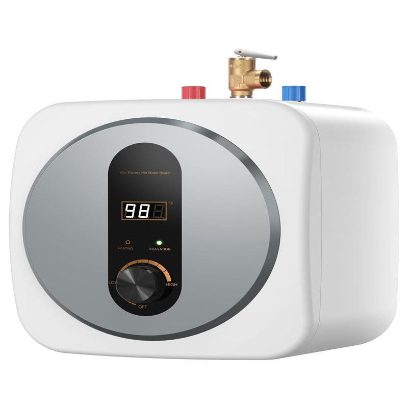 2.5-Gallon Tank Mini Tank Hot Water Heater for Kichen Bathroom Restaurant, Shelf Wall Floor Mounted