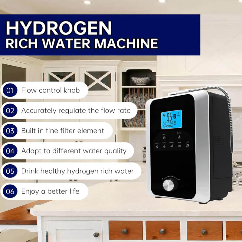 Water Ionizer pH 3-11 Alkaline Acidic Hydrogen Water Purifier, 7 Water Settings Up to 800mV ORP/ 12000 Liters Per Filter/Auto-Cleaning