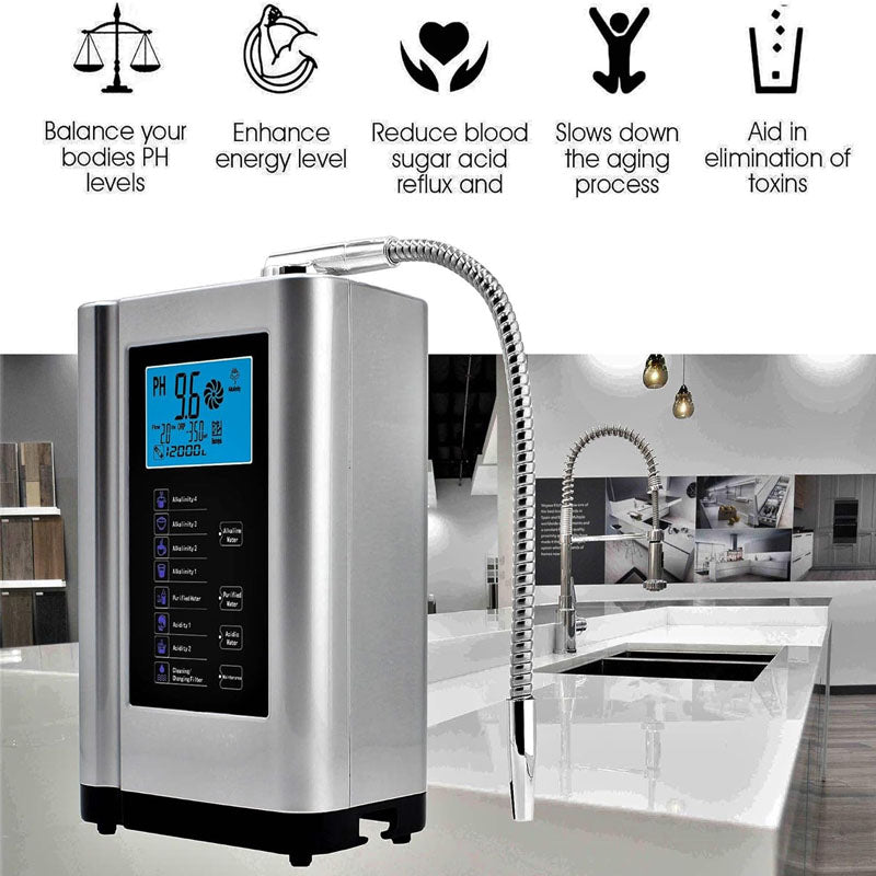 Alkaline Water Ionizer Up to -500mV ORP 7 Water Settings 8000 Liters Per Filter Auto-Cleaning Intelligent Voice
