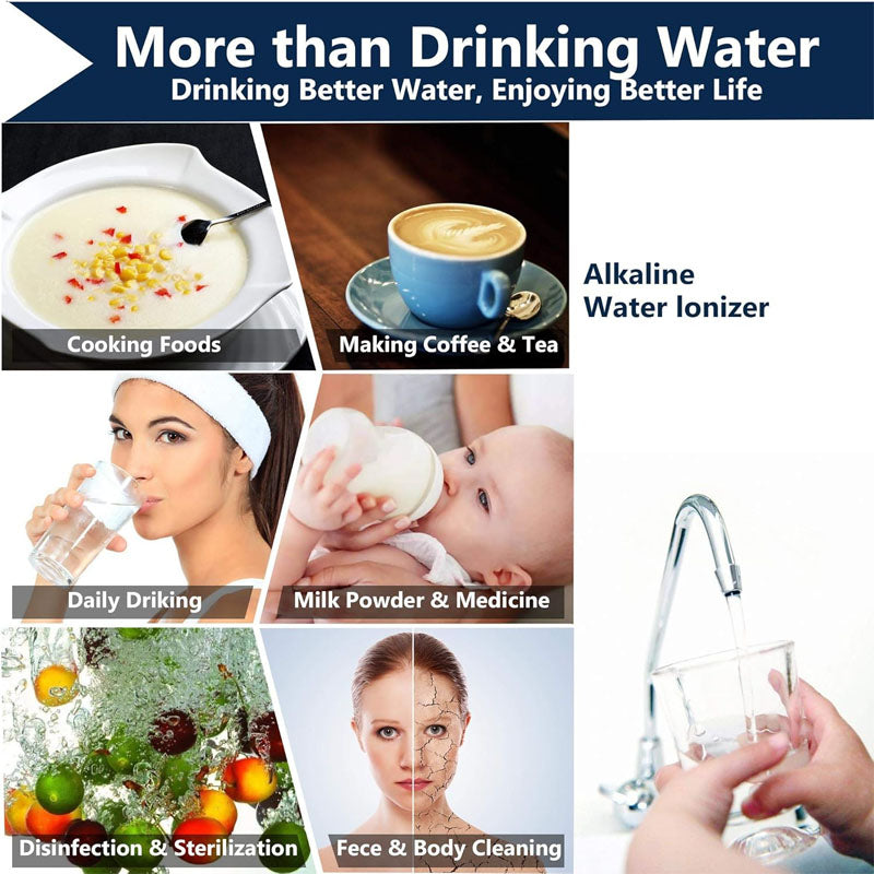 Alkaline Water Ionizer Up to -500mV ORP 7 Water Settings 8000 Liters Per Filter Auto-Cleaning Intelligent Voice