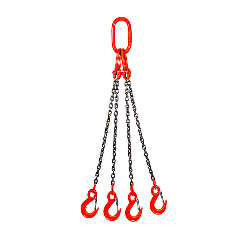 Chain Lifting Sling, Four Hook G80 Fierce Steel Hoist Ring Crane Hook , Lifting Chain Hook