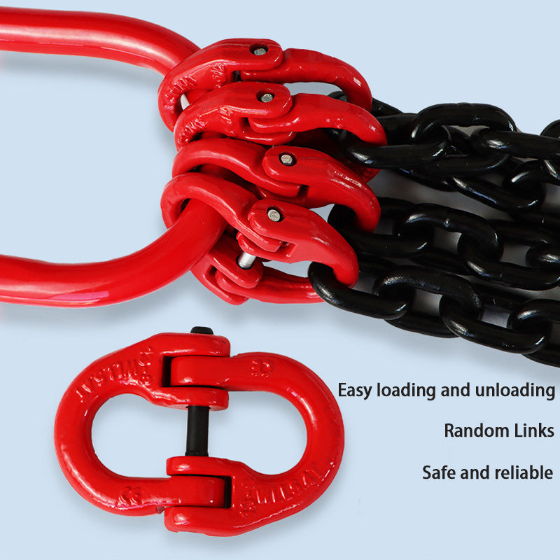 Chain Lifting Sling, Four Hook G80 Fierce Steel Hoist Ring Crane Hook , Lifting Chain Hook