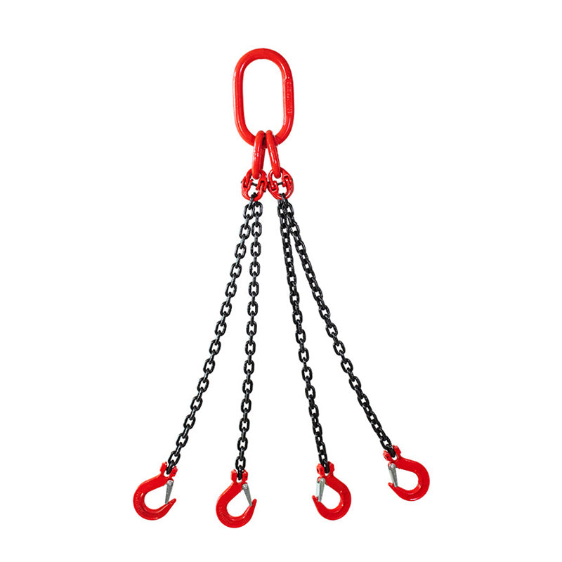 Lifting Chain Sling, 5 Ton G80 Chain Four-Leg Hook And Ring Combination Complete Set Of Crane Sling,Lifting Tools
