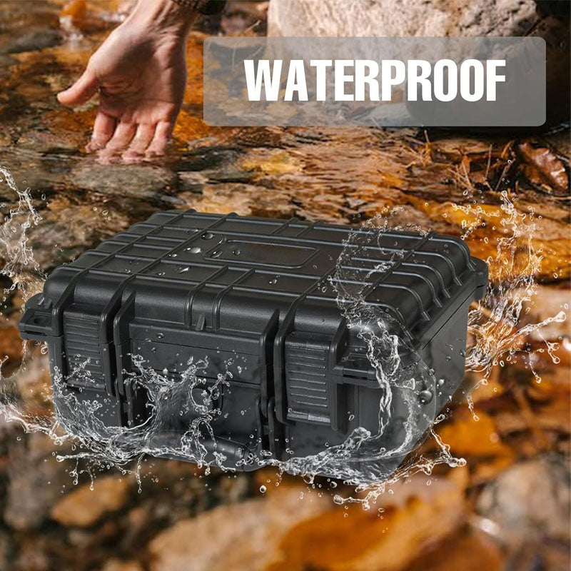 14x 11.5x 6 Inch Waterproof Hard Case with Customizable Foam of Drones Camera Equipments Black