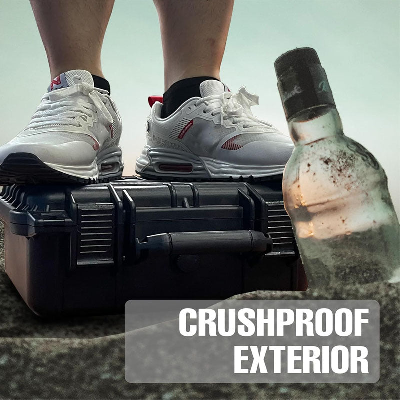 14x 11.5x 6 Inch Waterproof Hard Case with Customizable Foam of Drones Camera Equipments Black