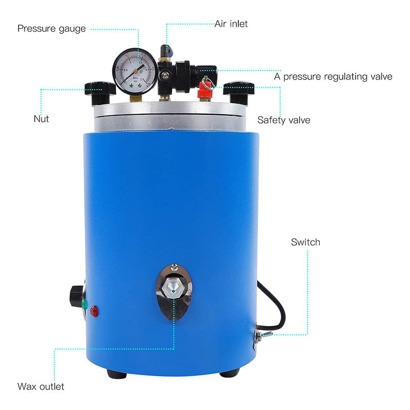 Wax Injector Jewelry Tool Round Vacuum Cylinder Wax Injection Machine for Complex Jewellery Making Kit Beading Jewellery Making