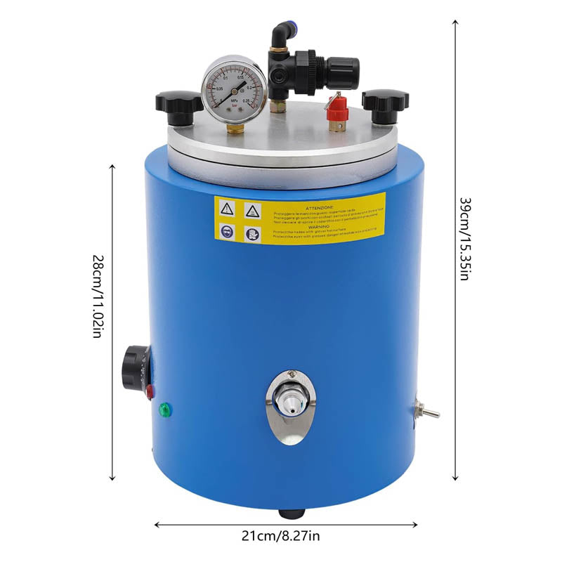 2.2 L Wax Injector 500W Wax Casting Machine 86-230°F Temperature with Double Nozzle Vacuum for Jewelry Wax Injection