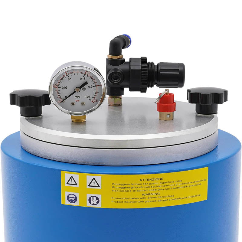 2.2 L Wax Injector 500W Wax Casting Machine 86-230°F Temperature with Double Nozzle Vacuum for Jewelry Wax Injection