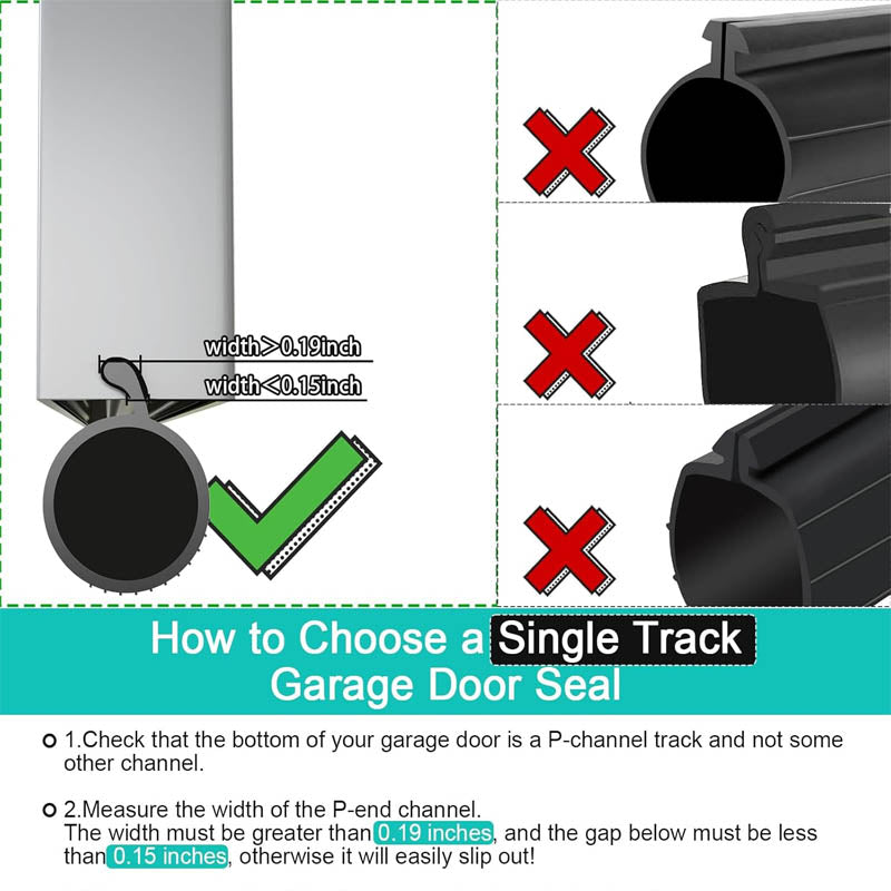 20.3 Ft Weather Stripping P Bulb Garage Door Bottom Seal Strip Rubber Weather Stripping