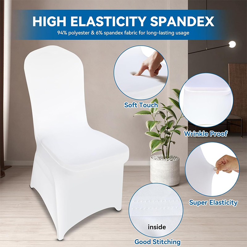 Wedding Chair Covers 100pcs White Chair Covers - Multifunctional Stretch Polyester Spandex Dining Chair Covers for Restaurants, Parties, Weddings, Banquets, etc.
