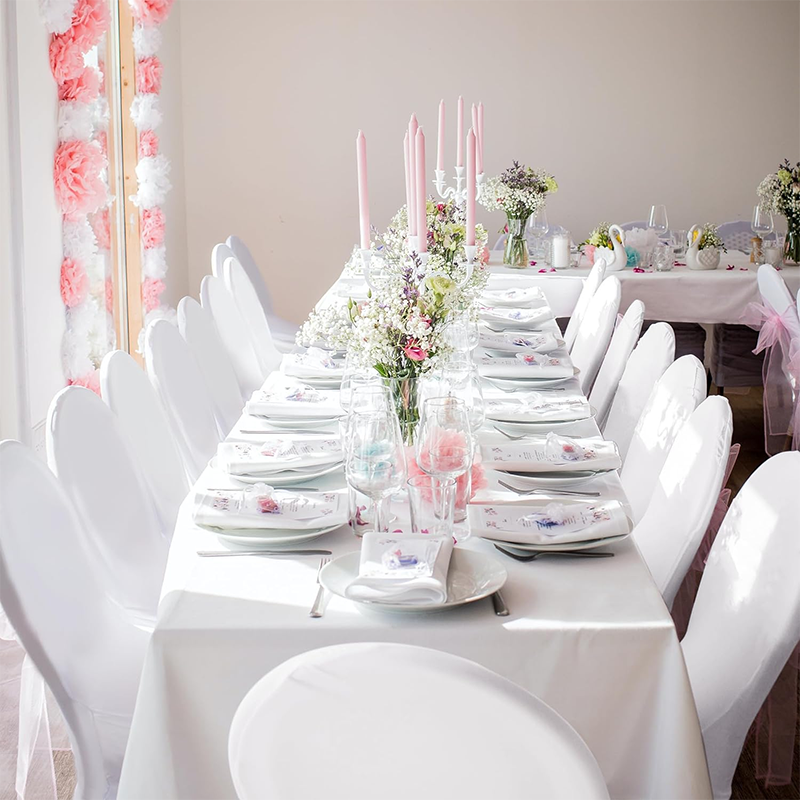 Wedding Chair Covers 50pcs Spandex Chair Covers, White Seat Covers for Party Wedding Banquet Restaurant Living Room, Universal Standard Stretch Chair Cover Protectors - High Weight, Extra Stretch