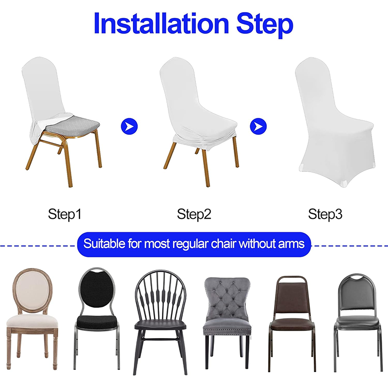 Wedding Chair Covers 50pcs Spandex Chair Covers, White Seat Covers for Party Wedding Banquet Restaurant Living Room, Universal Standard Stretch Chair Cover Protectors - High Weight, Extra Stretch