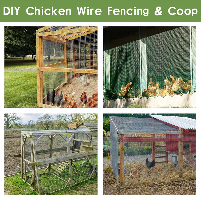 Welded Wire Roll, 24 Inch x 100 Ft Green Wire Mesh Fence, Suitable For Garden Fencing, Poultry Netting For Rabbit/Duck/Chicken Coop