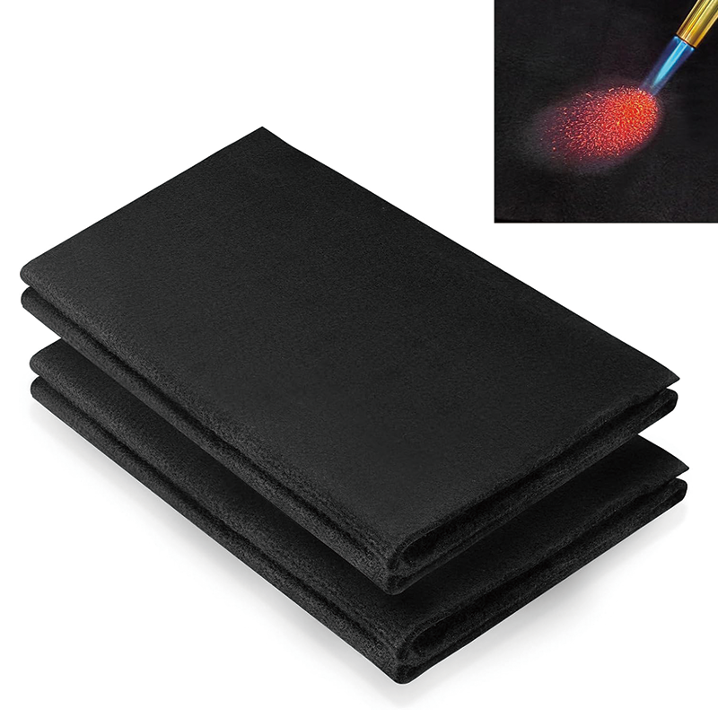 Carbon Felt Welding Blanket,2 Packs 12" X 27" Heat Resistant Fabric 1800°F High Temp Insulation Pad Fireproof,Solder Plumbers HVAC Torch Protector