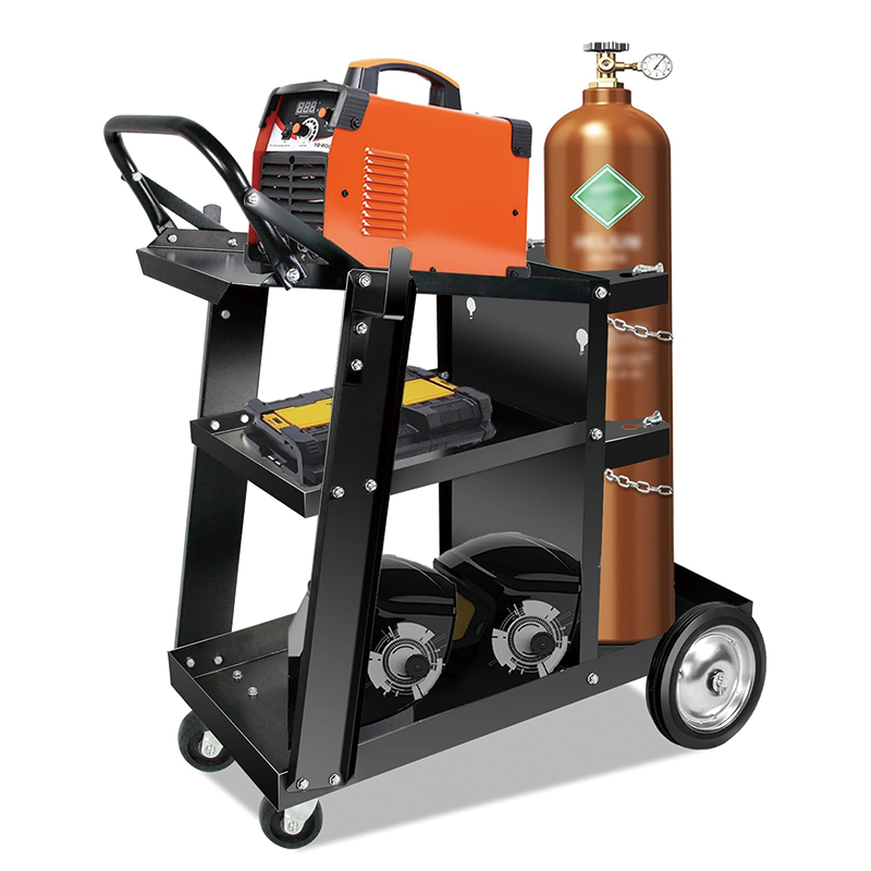 3-Tier Welding Cart Heavy Duty, 360° Swivel Wheels,Welding Carts for MIG/TIG Welder and Plasma Cutter Upgraded,for TIG, ARC, MMA, Plasma Cutter Welding Machine