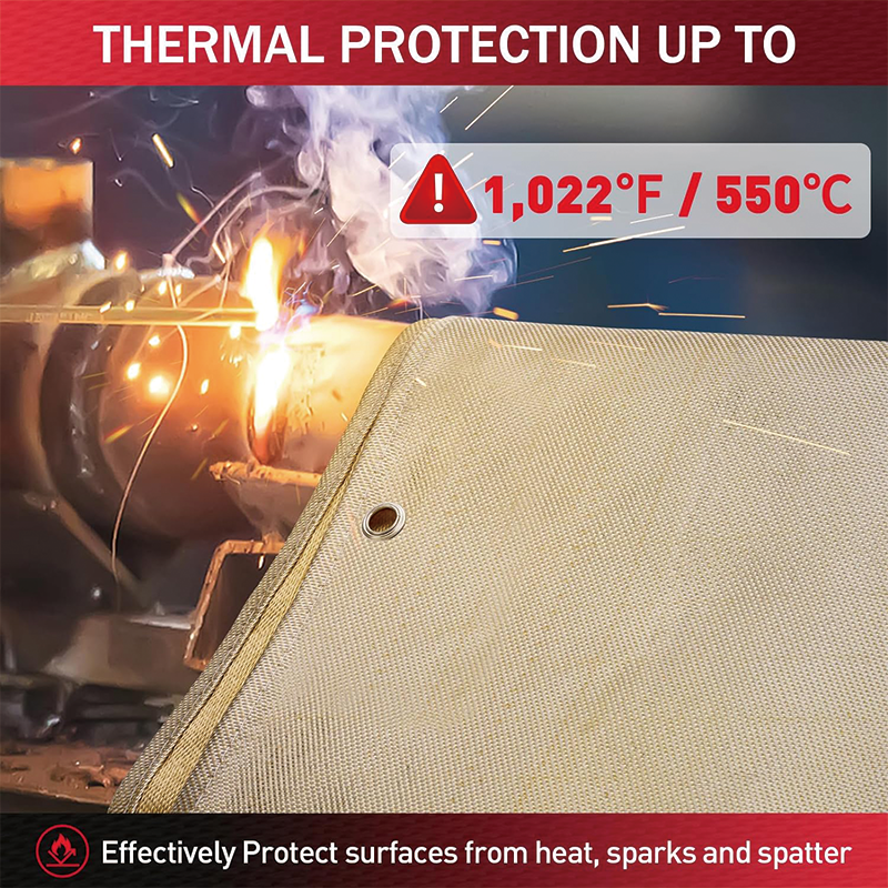 Welding Blanket 2 Packs,4x6 ft,Heavy Duty Fiberglass Heat Resistant Fabric,Up To 1022°F Heat Resistant Blanket Set,High Temp Insulation Blanket for Industrial, Smoker, Camping, Grill