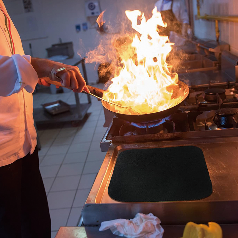 4 Pcs Welding Blanket,12 x 12 in Carbon Felt Welding Blanket Fabric Fireproof Mat Fireproof,Up To 1800°F Heat Resistant,for Glass Blowing Camp, Black