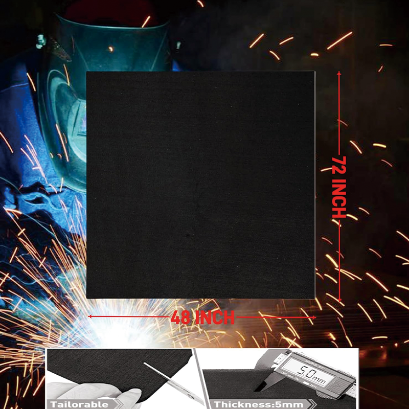 Carbon Felt Welding Blanket,4 x 6 feet 5mm,1800°F Heat Resistant Flame Retardant Protective Mat Insulation Pad for Soldering Welding Brazing Plumbing Supplies