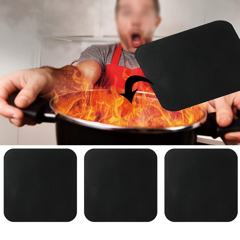 4 Pcs Welding Blanket,12 x 12 in Carbon Felt Welding Blanket Fabric Fireproof Mat Fireproof,Up To 1800°F Heat Resistant,for Glass Blowing Camp, Black