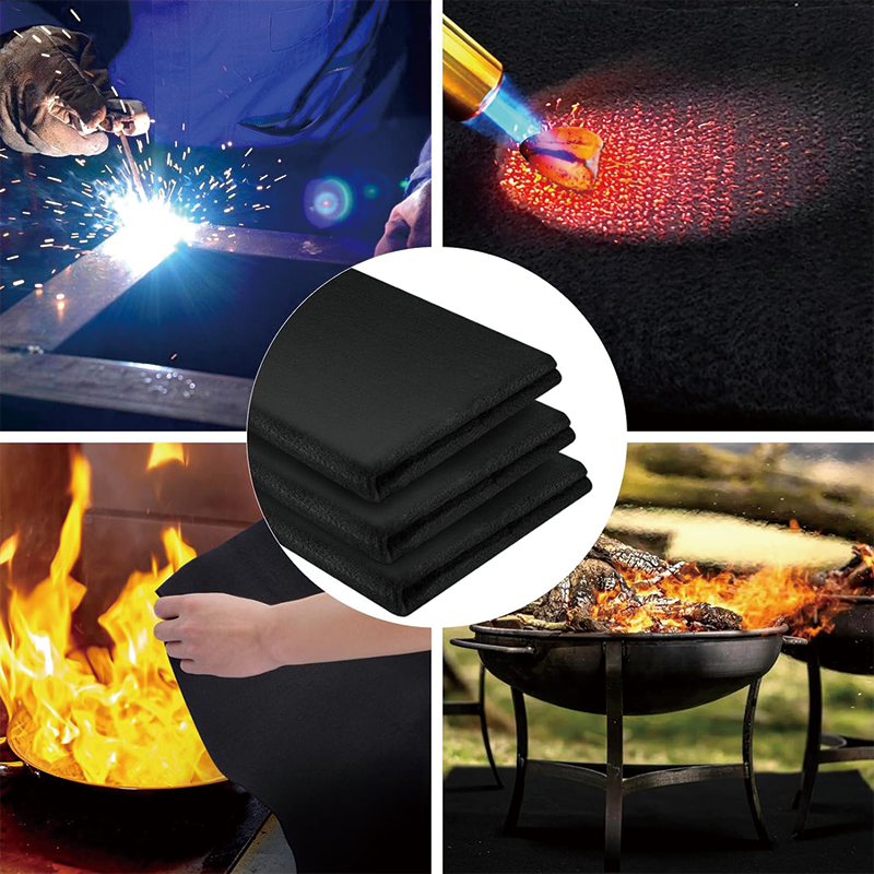 Carbon Felt Welding Blanket,2 Packs 12" X 27" Heat Resistant Fabric 1800°F High Temp Insulation Pad Fireproof,Solder Plumbers HVAC Torch Protector