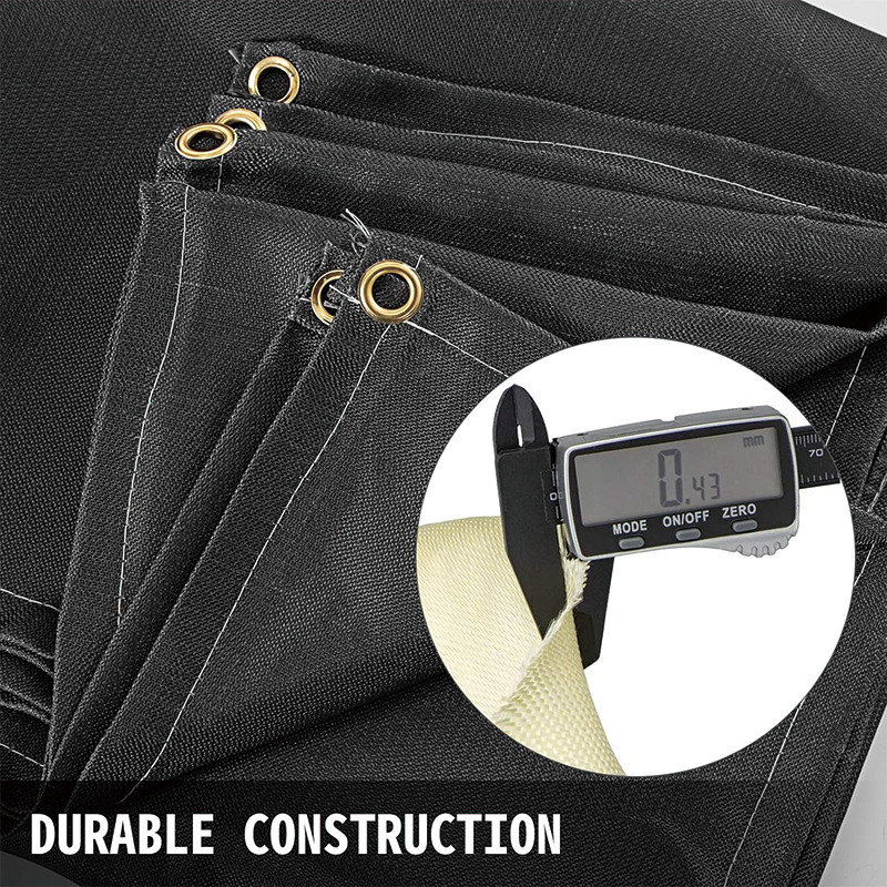 Black Fiberglass Welding Blanket,10 x 10 Ft,Portable Fire Retardant Blanket,Welding Fireproof Thermal Resistant Insulation with Carry Bag