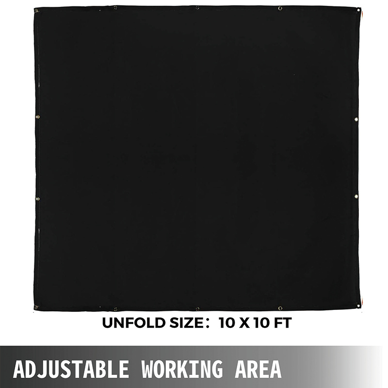 Black Fiberglass Welding Blanket,10 x 10 Ft,Portable Fire Retardant Blanket,Welding Fireproof Thermal Resistant Insulation with Carry Bag