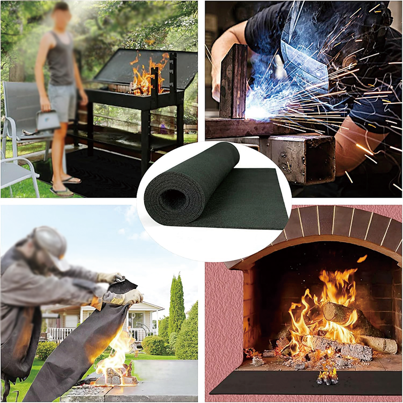 Carbon Felt Welding Blanket,4 x 6 feet 5mm,1800°F Heat Resistant Flame Retardant Protective Mat Insulation Pad for Soldering Welding Brazing Plumbing Supplies