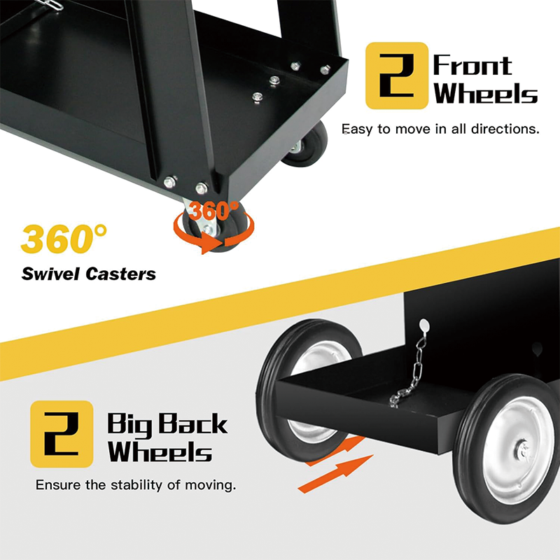 3-Tier Welding Cart Heavy Duty, 360° Swivel Wheels,Welding Carts for MIG/TIG Welder and Plasma Cutter Upgraded,for TIG, ARC, MMA, Plasma Cutter Welding Machine