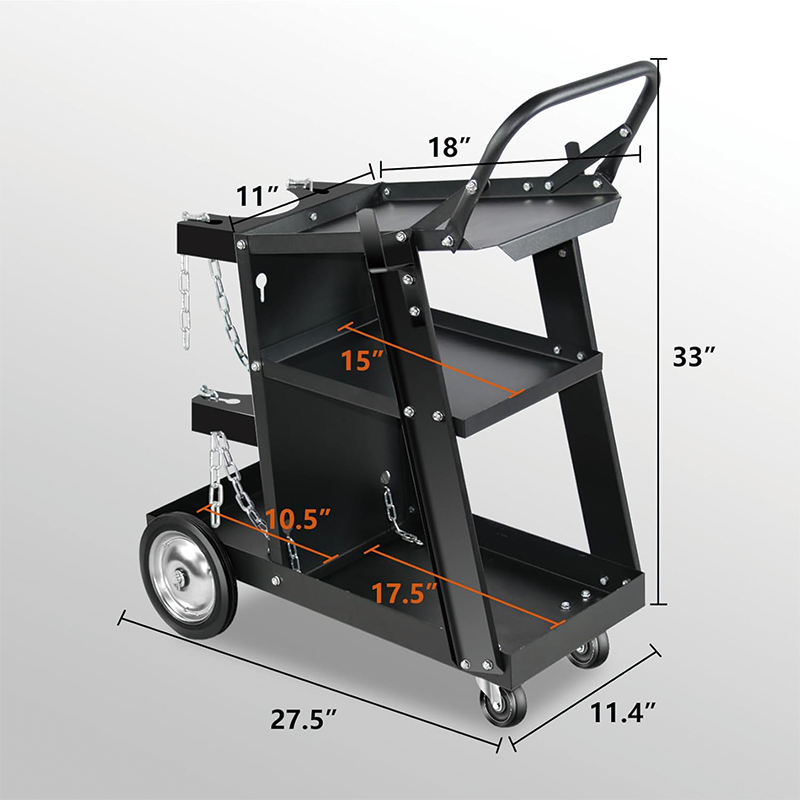 3-Tier Welding Cart Heavy Duty, 360° Swivel Wheels,Welding Carts for MIG/TIG Welder and Plasma Cutter Upgraded,for TIG, ARC, MMA, Plasma Cutter Welding Machine