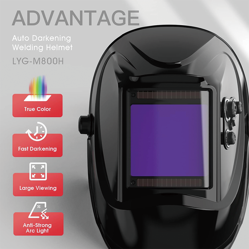 Large Viewing Screen,True Color Solar Power Auto Darkening Welding Helmet,4 Arc Sensor Wide Shade 4/5-9/9-13 for TIG MIG Arc Weld Grinding Welder Mask